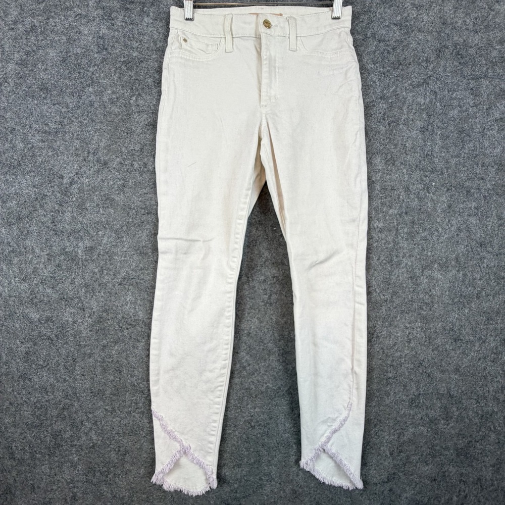 Joe's Flawless The Charlie Jeans Women 27 White High Rise Skinny Ankle Fray